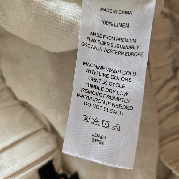 NWOT Quince 100% European Linen Tapered Ankle Pant Sand Large - Picture 6 of 7